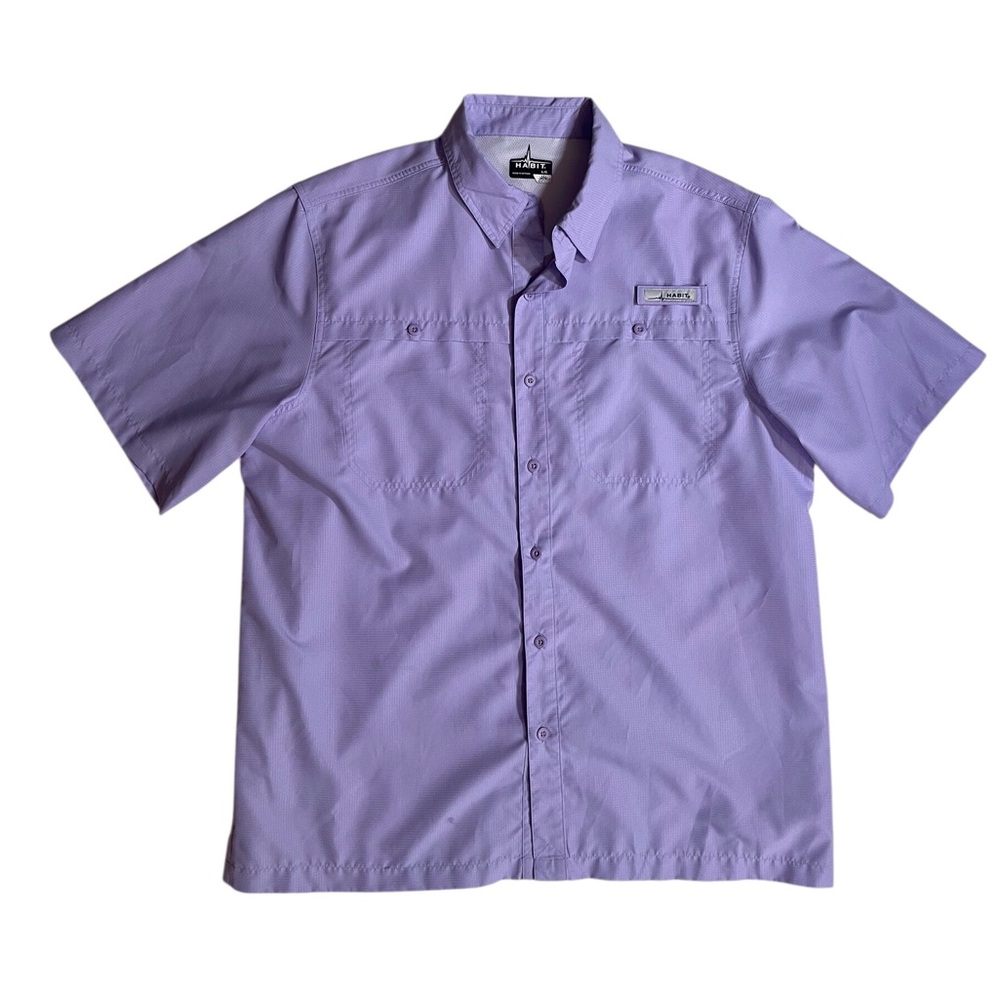 Lavender Habit vented fishing button down shirt 40+ solar factor men’s size L